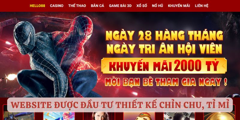 Website được đầu tư thiết kế chỉn chu, tỉ mỉ