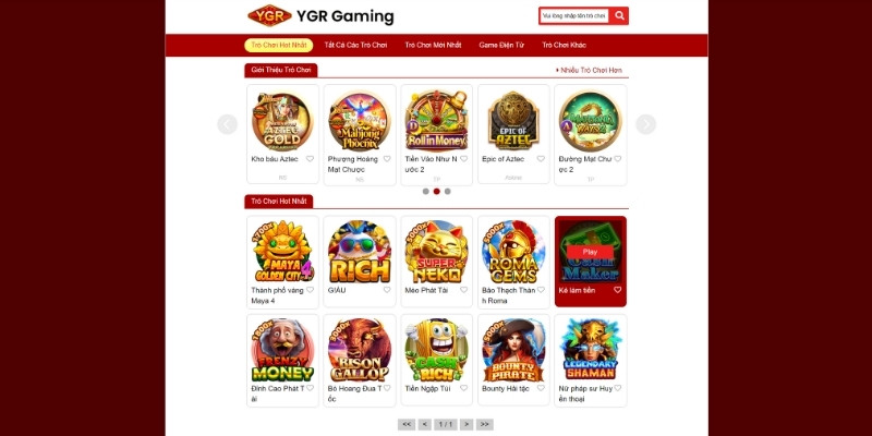 Thử sức với kho slot game của YGR Điện Tử